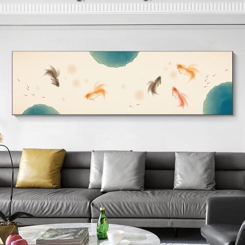 Chinese style Canvas Paintings Goldfish Wall Art Prints Poster Living Room Decor Decorative Paintings Home Decor
