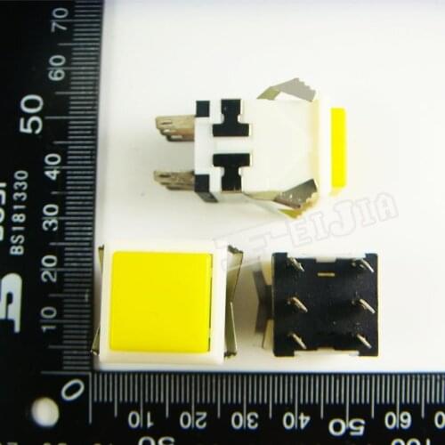 KD2-24 Button color Yellow 3A/250V 6Pin Non Self-locking Push Button Switch (Self reset switch) 10Pcs/lot