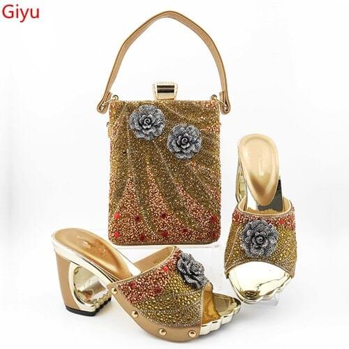 Doershow African Matching Shoes and Bags Italian In Women Nigerian Party Shoe and Bag Sets Women Shoes and Bag Set Italy!SYG1-10