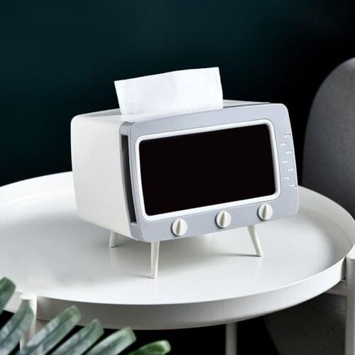 Creative Multifunctional Coffee Table TV Tissue Storage Box with Phone Holder Tissue Boxes