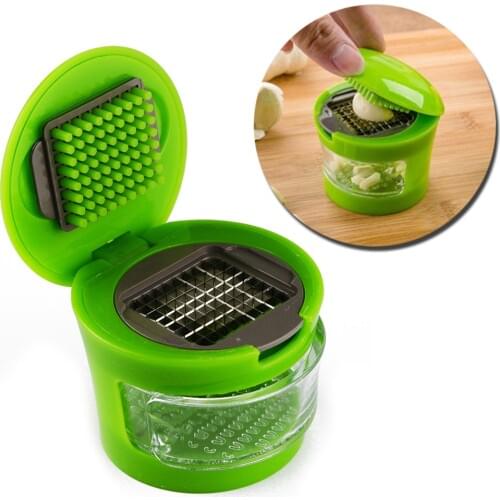 1PC Kitchen Vegetable Tools Mini Garlic Press Presser Onion Chopper Garlic Mincer Slicer Dicer Grater QA 076