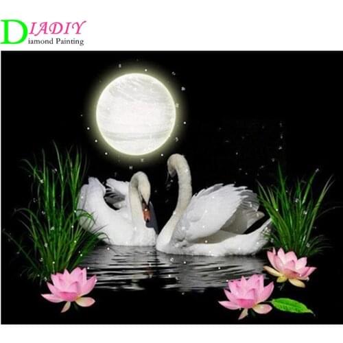 Diamond Embroidery Swan Pictures Of Rhinestones Diamond Mosaic Animals Diamond Painting Full Square Drill Wall Decor