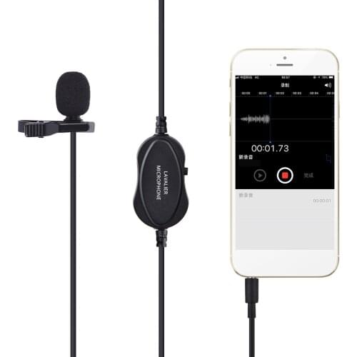 MY2 Lapel Clip-on Microphone 3.5mm Jack Wired Audio Mic for PC Phone DSLR Camera Mini Portable Microphone Condenser