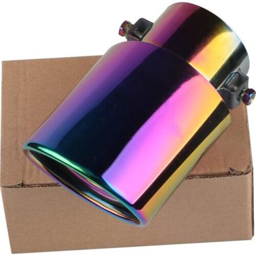 Multicolor 63X85 mm Car Exhaust Tips Stainless Steel Universal Auto SUV Mufflers Oval Shape 2 Bolt Plug-in Exhaust Tail Pipe