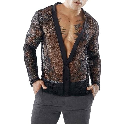 Men Shirt Personality Pure Color Streetwear Korean Fashion Single-breasted Cardigan Long Sleeve Tops Blouse Lapel Dress Shirts