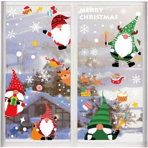 Christmas Window Stickers Merry Christmas Decorations Sticker Wall Decals Kids Xmas Mall Room For Home Stickers Shopping Wa M6T4