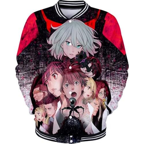 2020 New Anime EX-ARM Japanese Cartoon HiRock Alma 3D Baseball Uniform Men/Women Harajuku Baseball Jacket