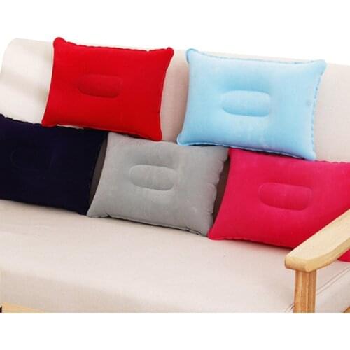 Beach 1PC Head Rest Flocking Car Pillow Camp Air Cushion Plane Cushion Portable Bed Sleep Hotel Double Sided Inflatable Travel