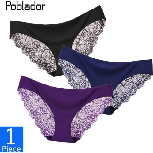 Poblador New Sexy Womens Hollow Out Cotton Panties Underwear Seamless Lace Briefs Low Rise Female Soft Panty Lady Lingerie