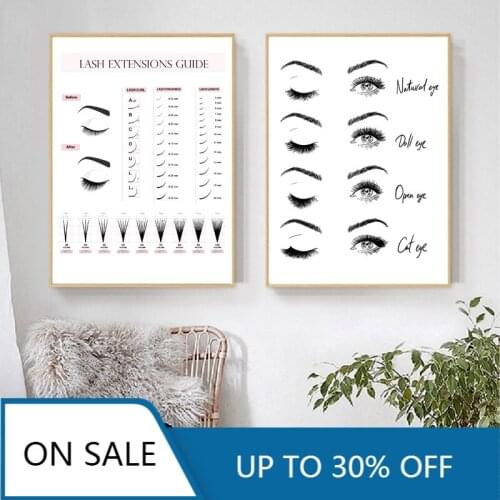 Lash Extensions Technician Guide Canvas Painting Posters and Prints Makeup Wall Art Decor Picture Eyelash Business Room Decor