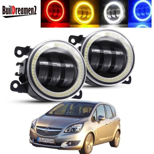 2 X Angel Eye Fog Light Assembly For Opel Meriva A 2006-2010 Car Front Bumper LED Lens DRL Fog Daytime Running Lamp 30W H11 12V