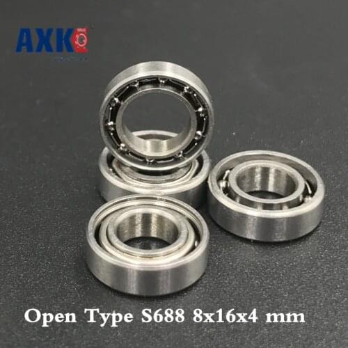50 Pcs Open Type S688 Bearings 8x16x4 Mm Stainless Steel Ball Bearings