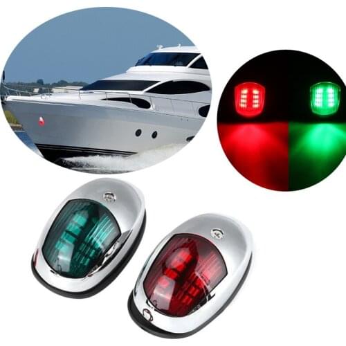 Stainless Steel 12V LED Bow Navigation Light Red Green Sailing Signal Light For Marine For Boat Yacht Warning Light