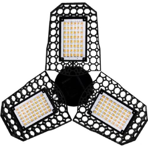 40W 60W 80W LED Garage Lamp E27 Folding Deformable Garage Light Warehouse Ceiling Light 85-265V For Industrial Workshop Basement