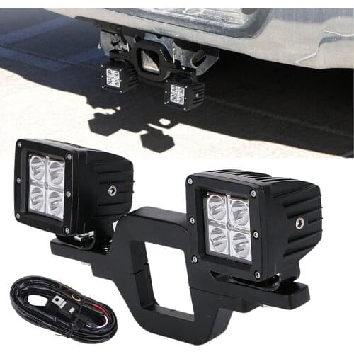 2 PCS 3 Inch 16W Led Pods with 2.5 Inch Tow Hitch Mounting Brackets LED Reverse Lights for Pickup ATV SUV Truck Trailer Boat