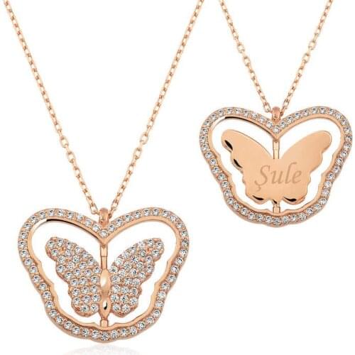 Tevuli 925 Sterling Silver Personalized Butterfly Necklace