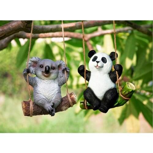 DIY Garden Decoration Panda Koala Model Simulation Animal Model Sculpture Resin Decoration Static Display Childrens Gifts