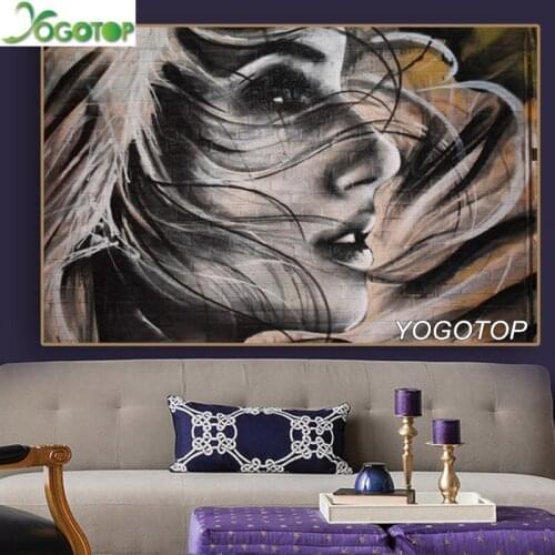 Needlework Diy Diamond Painting Abstract woman Cross Stitch Full Square round Diamond Embroidery Mosaic Crafts Wall Decor YY3335