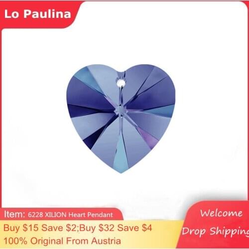 XILION Heart Pendant 6228 10.3x10mm 6pcs/lot Austrian 100% Original beads for DIY crystal jewelry making accessories findings