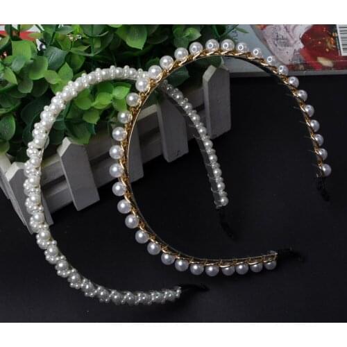 Pearl Headband Women Hair Circles Girls Accessories Fine Jewelry and fashionable Hair accessories Korean Style Pearl Hair Band