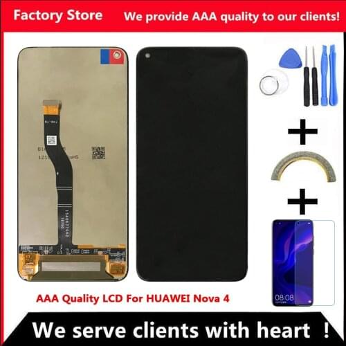10-Touch AAA Quality LCD For Honor V20/View 20 LCD With Frame Screen Display For Huawei Nova 4 Screen LCD Display VCE-AL00