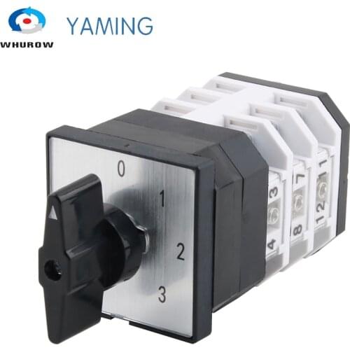 0-3 Options 16A 380V Multi Four Positions Changeover Selector LW12-16/3 Three Poles Power Control Circuit Rotary Cam Switch
