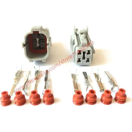5 Sets assembly SWP gray male female housing fog lamp 4 Pin auto connector plug for Ford VW AUDI 7222-7444-40 7123-7444-40