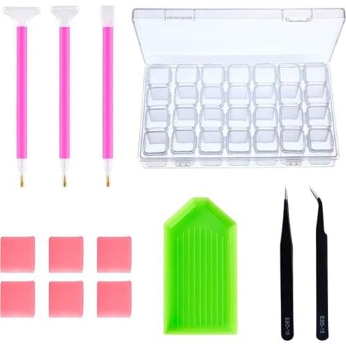 1 Set DIY Nail Art Tools Kit 5D Diamond Painting Rhinestones Pick Up Pen Storage Box Nail tools sets for Art Decoration H1032
