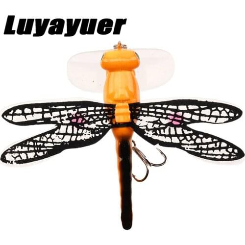 1Pcs 7.5cm 6.2g Soft Simulation dragonfly fishing lure Artificial Topwater Popper Hard Bait Pesca Whopper Popper