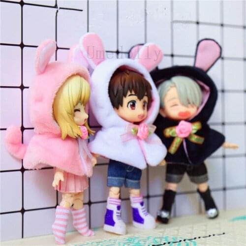 1 Pcs Cute OB11 Doll Rabbit Cloak Coat for Obitsu 11, 1/12 BJD Doll Clothes Accessories