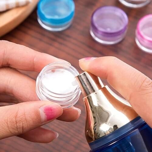 10pcs Mini 3g/5g Jar Round Pots Small Plastic Sample Containers Cosmetic Nail Art Plastic Sample Containers Skin Care Cream Jar