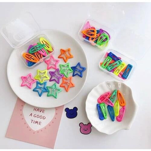 10pcs Luminous BB Hairpins Sweet Hair Clips Barrettes Slid Clip Baby Girls Cute Colorful Korean Hair Accessories New Fashion