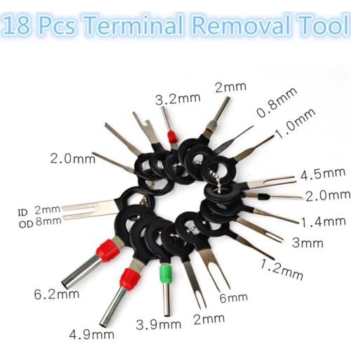 18Pcs Car Wire Terminal Removal Tool Wiring connector Pin Extractor Puller Tools