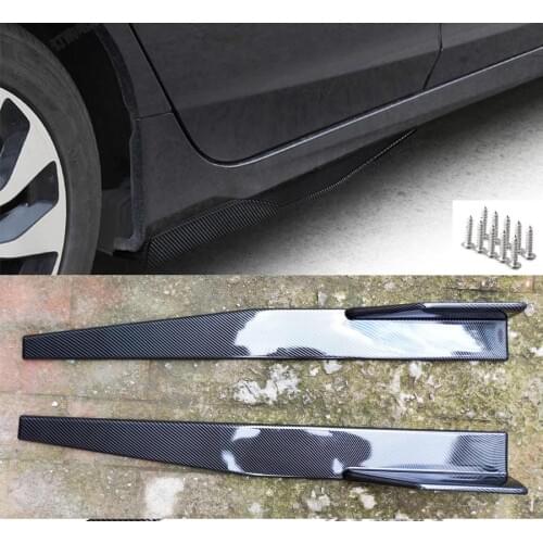 2PC UNIVERSAL CARBON LOOK SIDE SKIRT ROCKER SPLITTERS WINGLET DIFFUSER 860*95*75mm(34"x3.7"x3")