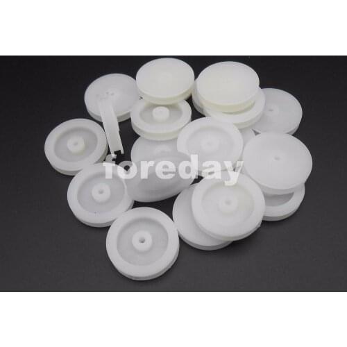 20PCS X 19.6MM Plastic Pulley Gear Model Motor Wheels dia.19.6mm Shaft axle hole dia.2mm 1.95MM 20PCS/LOT NEW HQ White *FD021X20