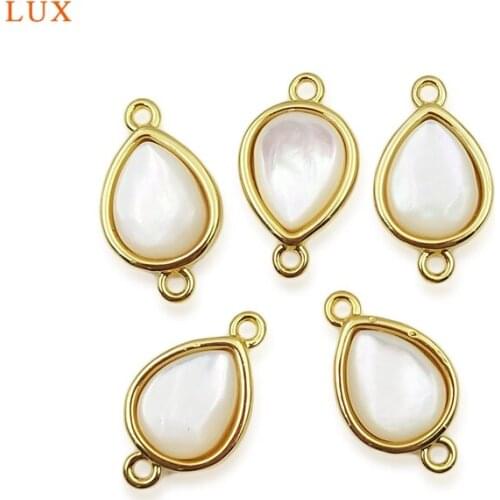 3pcs Natural Simple Style Design Gold Plated Pendants Shell Jewelry Classical Jewelry Connector For Women Bangle Bracelet Making