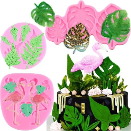 3D Flamingo Turtle Leaf Silicone Mold DIY Party Cupcake Fondant Cake Decorating Tools Candy Polymer Clay Chocolate Gumpaste Mold