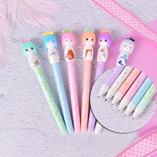 Kawaii Japanese Doll Girl Design Gel Pen Princess Pen Stationery Caneta Office Material School Supplies Writing Signing Pen 1pcs