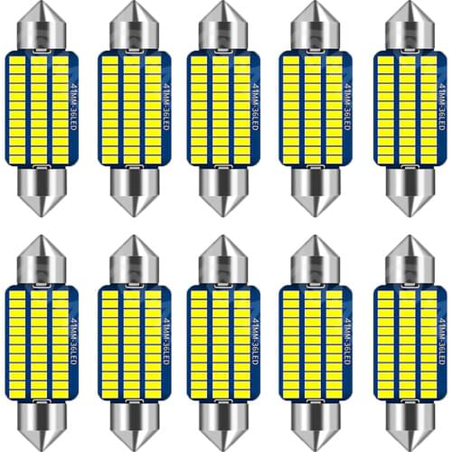 10PC C5W LED Canbus Festoon 31mm 36mm 39mm 41mm canbus Interior Reading Light License Plate Lamp White