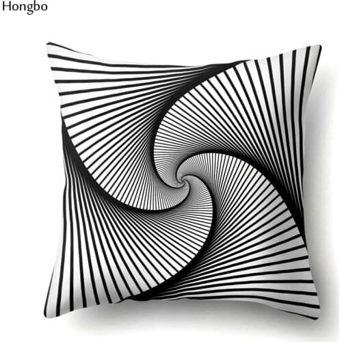 Hongbo Geometry Pillow Case Abstract Black White Striped Dotted Grid Geometric Art Pillow Cases Cover almohada