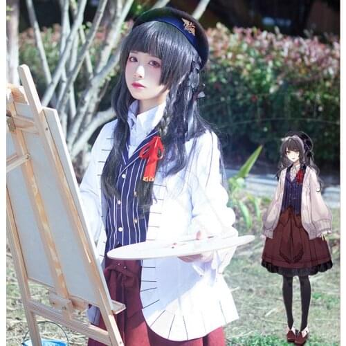 2020 Hot Anime A Traveler In Time And Space Heroine Painter Cosplay Costume Lolita Dress Uniform Outfit Full Set For Women Girls