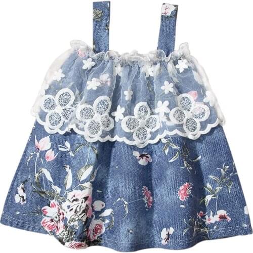 Lioraitiin Denim Dresses For Babies