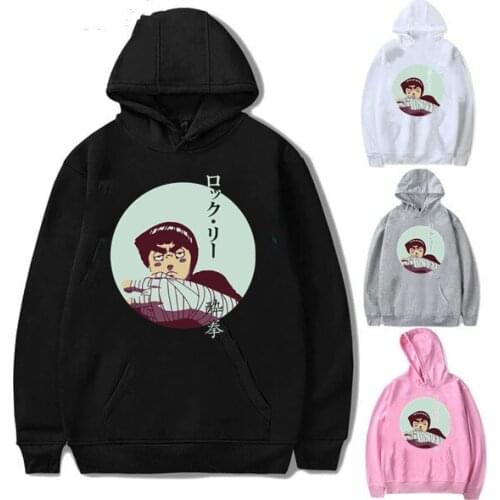 Cartoon Cool Rock Lee Drunken Sweatshirts Women Funny Anime Hoodie Cotton Long Sleeve Sweatshirt Women Harajuku Hoody