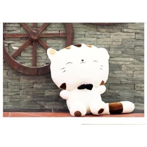 Stuffed animal lucky cat tie soft kitty white plush toy 28cm about 11 inch doll wt6900