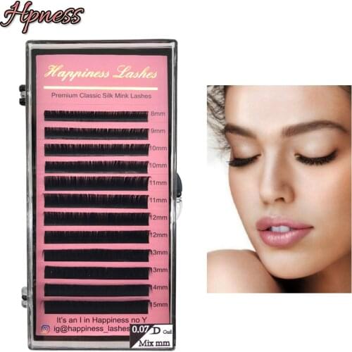 Soft Korea Silk Volume Eyelash Extension Training Academy Individual Eye Lashes Black Matte Lash For Salon Mink Eyelashes