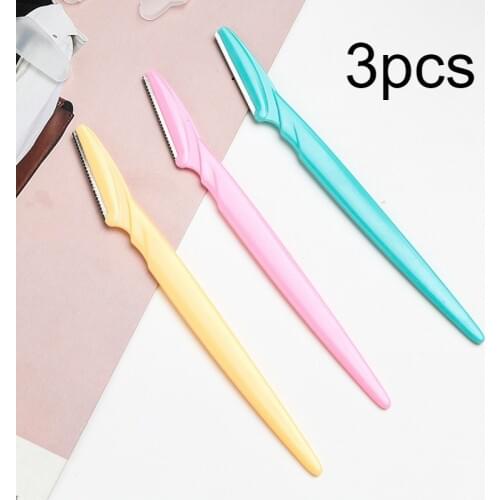 3Pcs/set Portable Eyebrow Trimmer Hair Remover Set Women Face Razor Eyebrow Trimmers Blades Shaver For Makeup Cosmetic Kit
