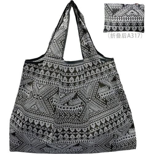 Large Size Nylon Womens Shopper Reusable Foldable Bag Shopping Bag Handbag Environmental Bag Out Shoulder Bag