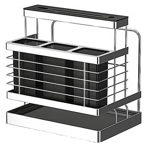 New 304 Stainless Steel 3 in 1 Kitchen Sink Stand Storage Rack for Knife Holder Cutlery Organizer Chopping Board Container Tools