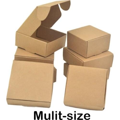 Wholesale 50pcs Natural Brown Kraft Paper Packaging Box Carton Box Packaging Soap Box Wedding Favors Candy Gift Box