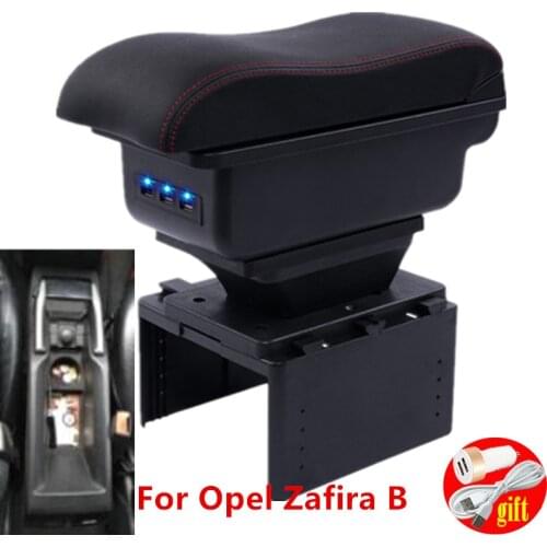 For Opel Zafira B Armrest Interior Parts special Retrofit parts Car Armrest Center Storage box with USB LED light